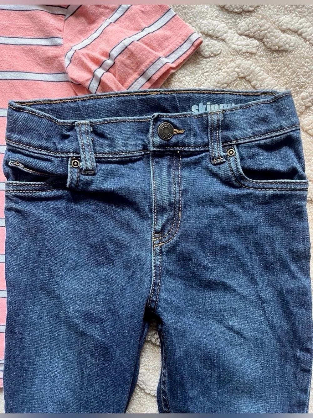 Boys Dress Shirt & Jeans Bundle - Short Sleeve Polo Top & Skinny Jeans, Size 5/6 - Picture 3 of 9